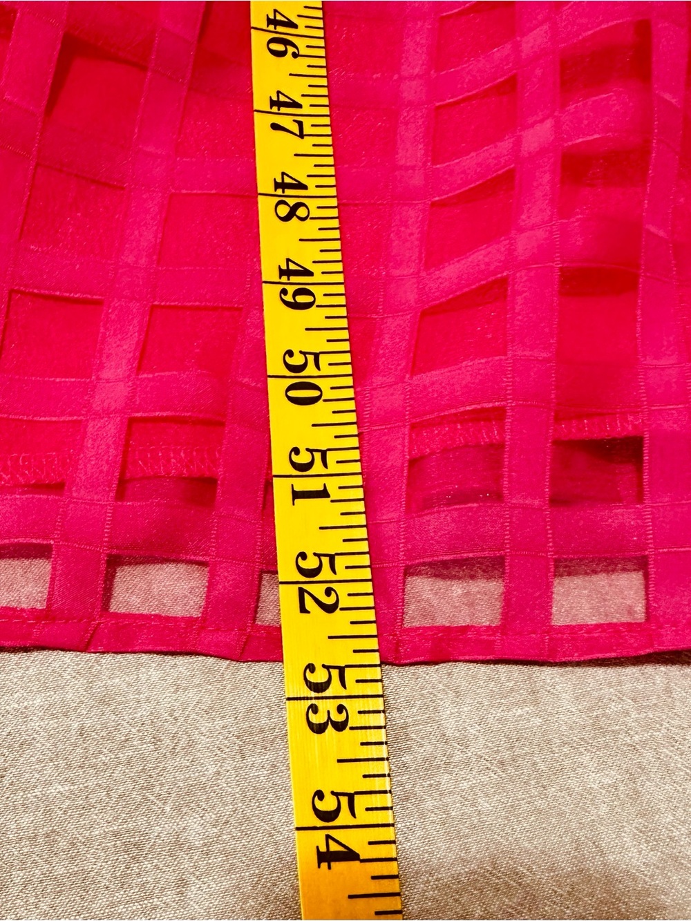 Windowpane Chiffon Halter Maxi Dress in Fuchsia Pink - Women’s L - Picture 15 of 16